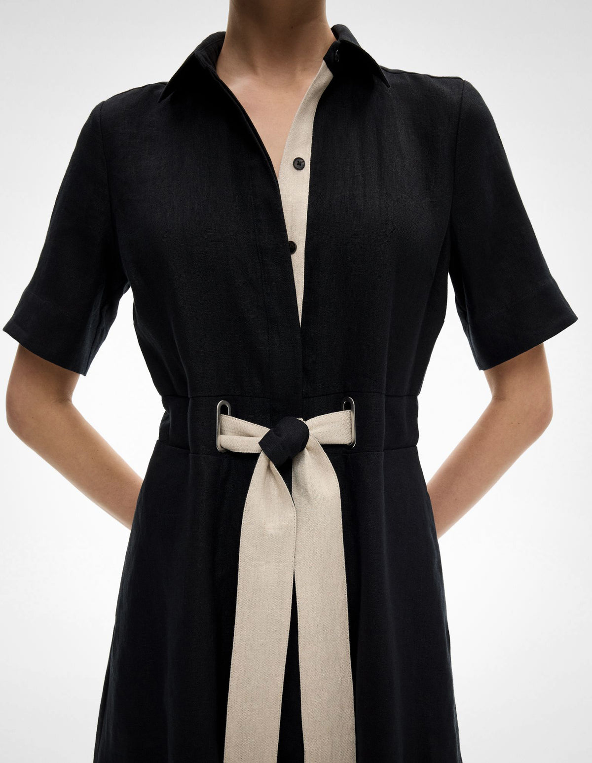 Eyelet Detail Midi Dress