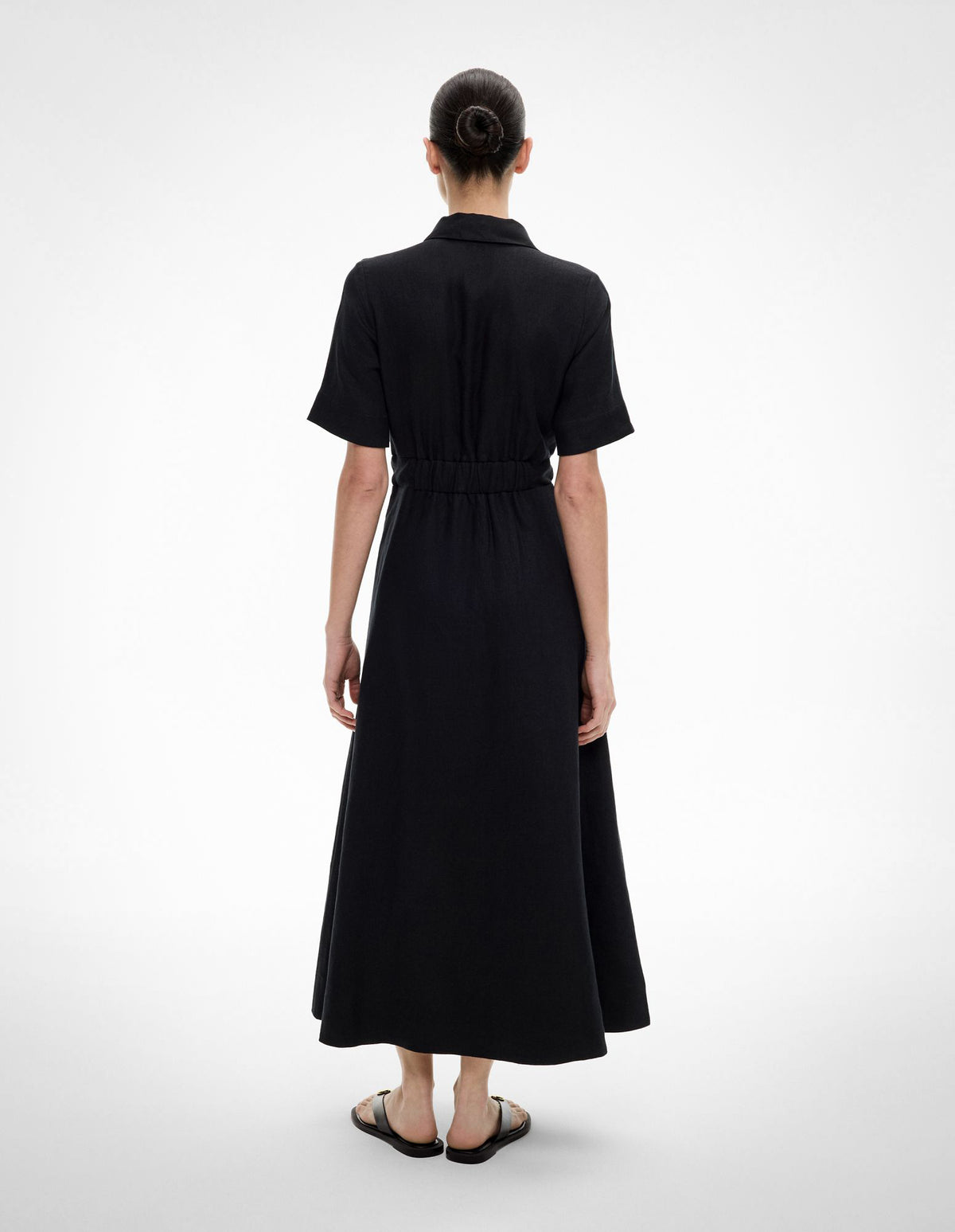 Eyelet Detail Midi Dress