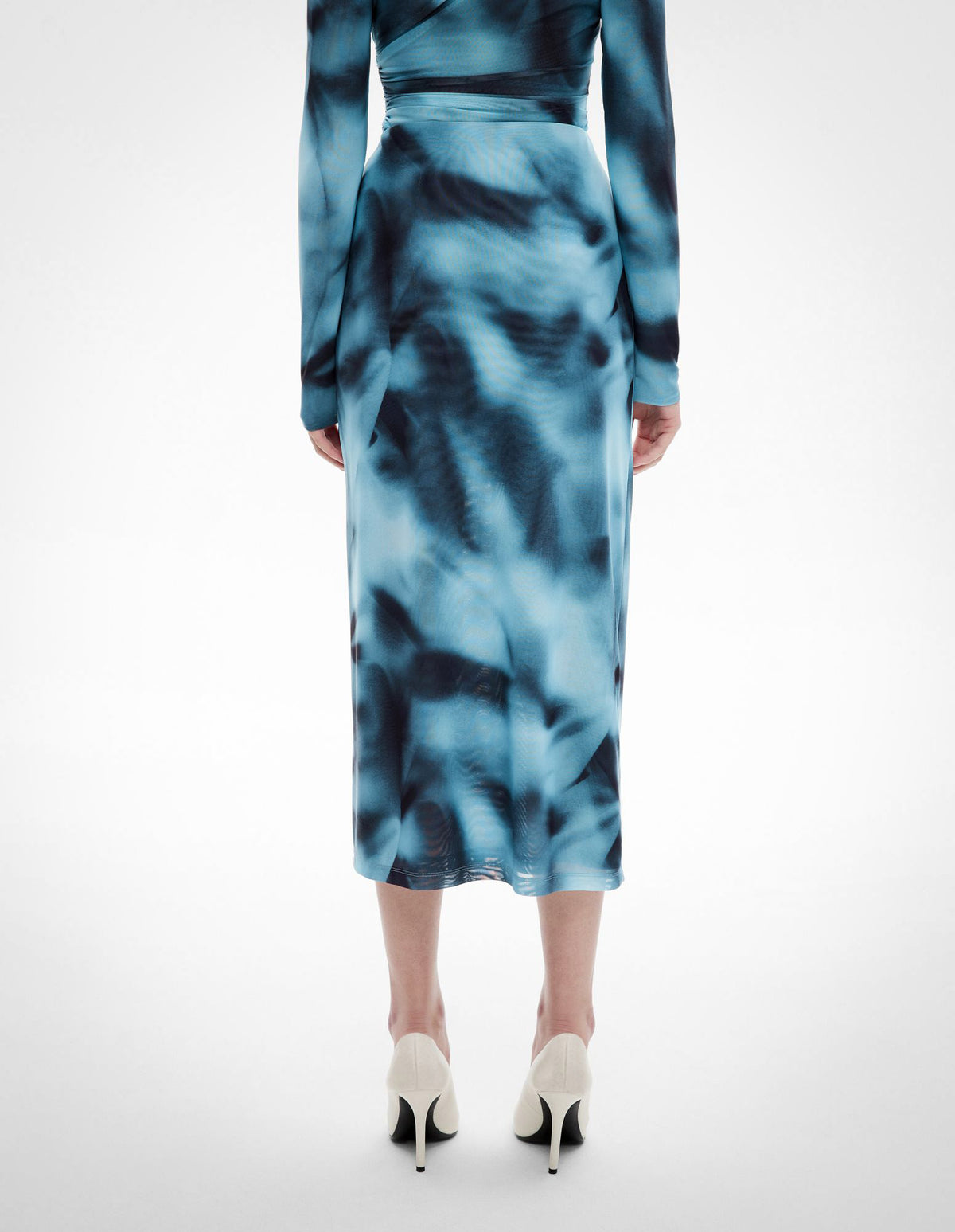 Gather Side Mesh Skirt