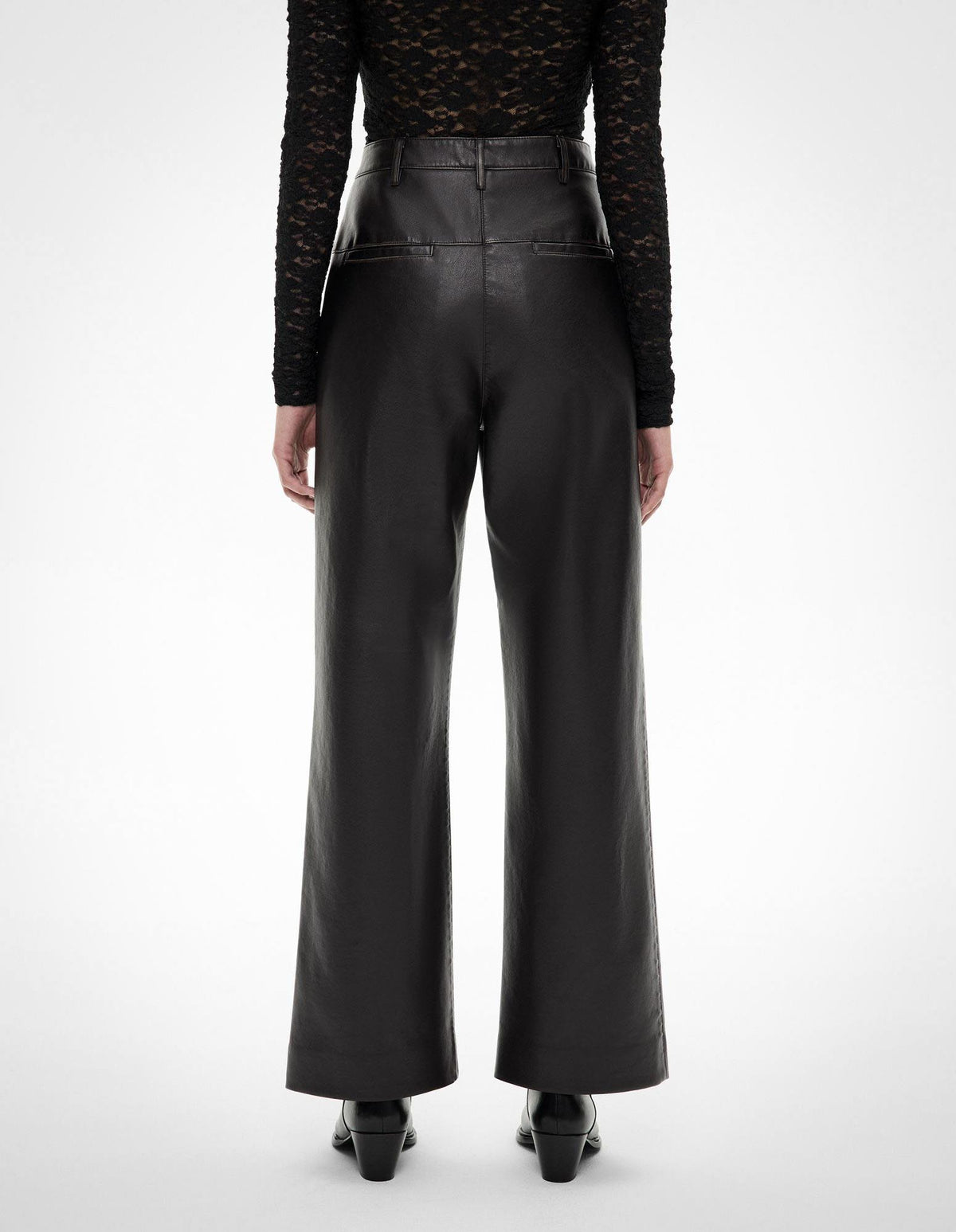 Spliced Faux Leather Pants