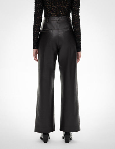 Spliced Faux Leather Pants