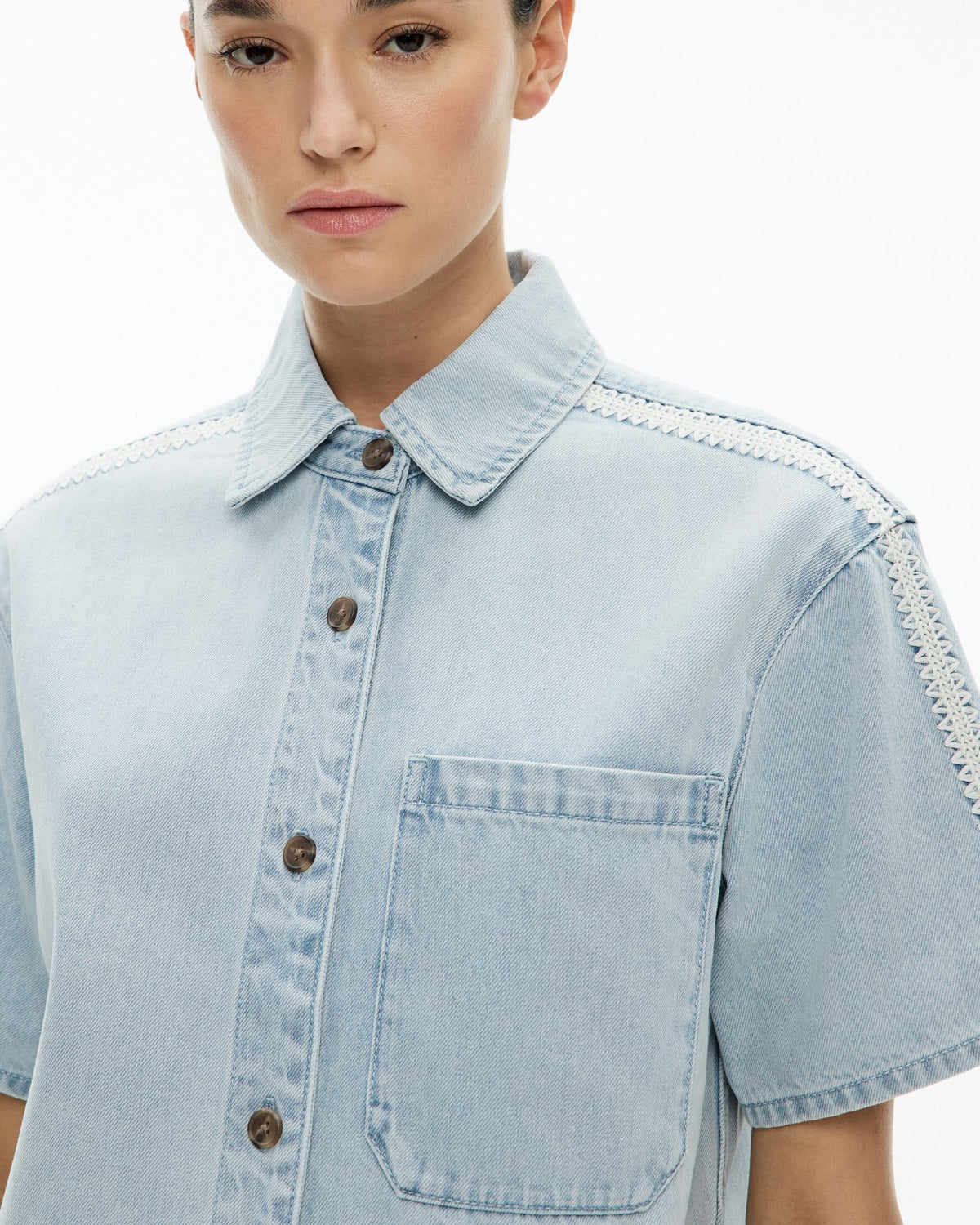 Stitch Detail Denim Shirt