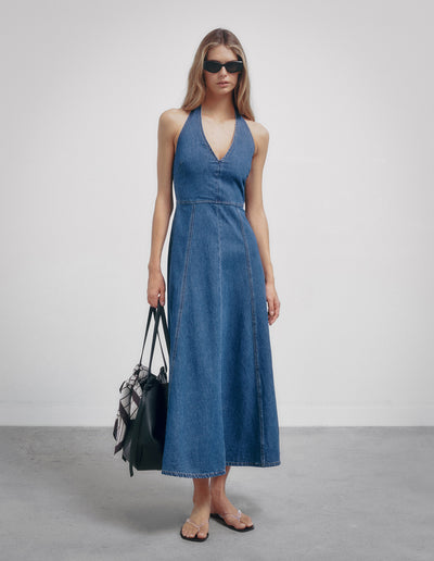 Denim Halter Dress