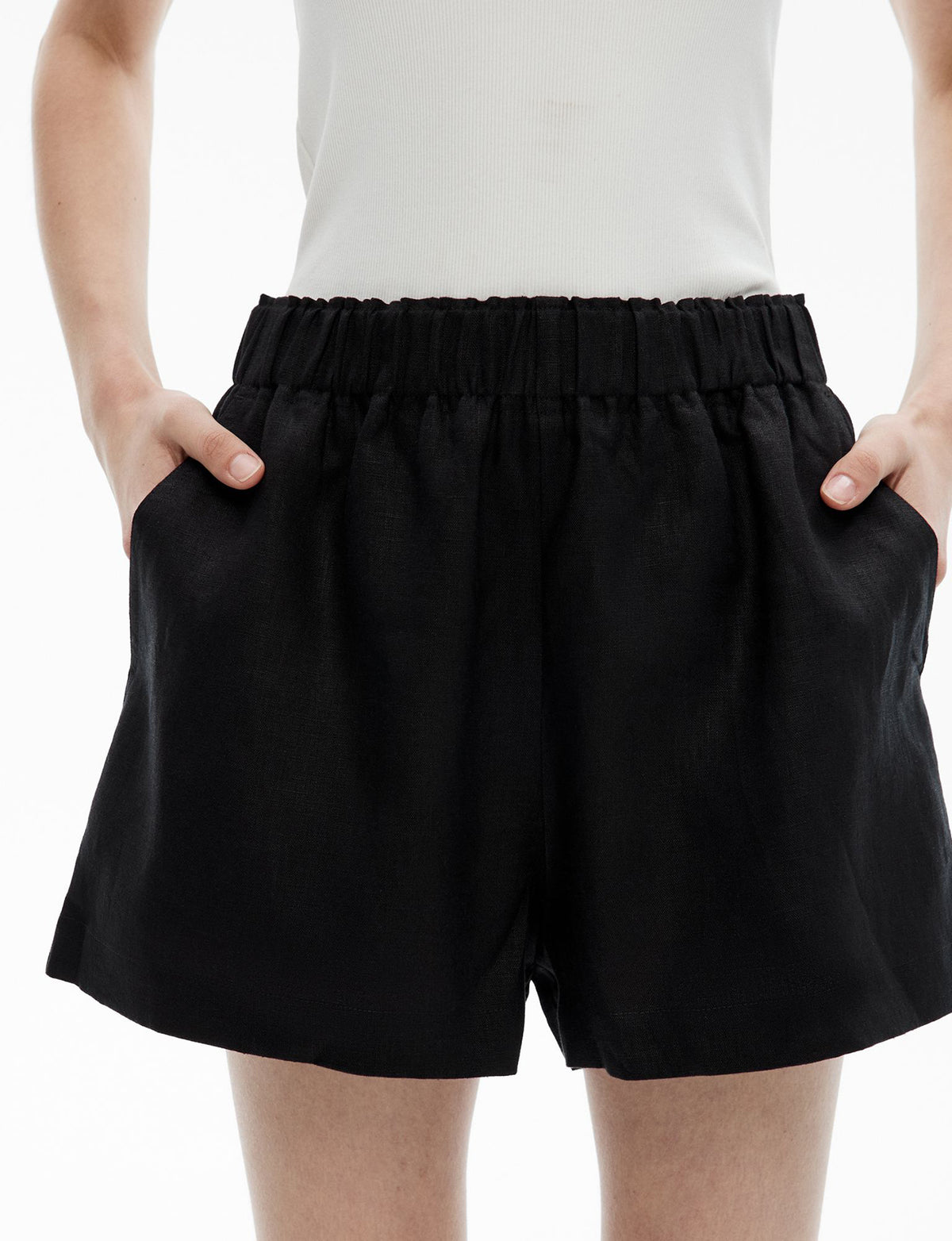 Pull On Linen Shorts