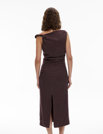 Twist Asymmetric Midi Dress
