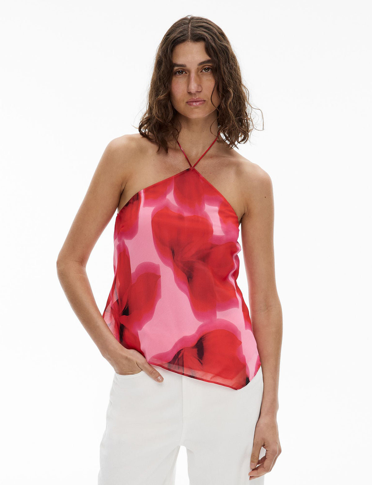 Halter Neck Asymmetric Top