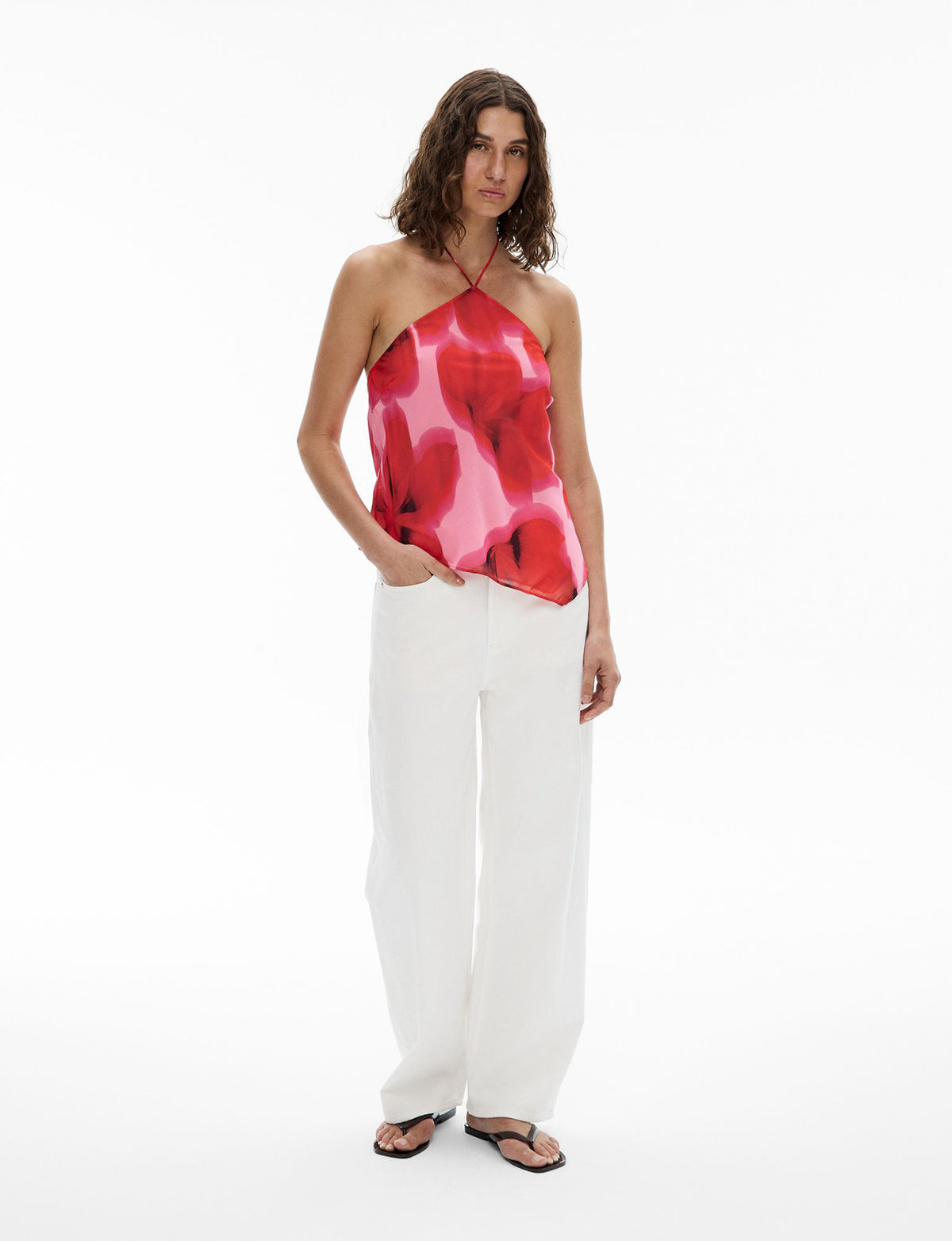 Halter Neck Asymmetric Top