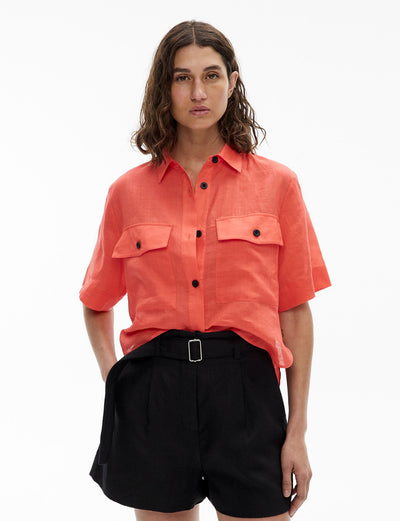 Short Sleeve Utility Pocket Shirt