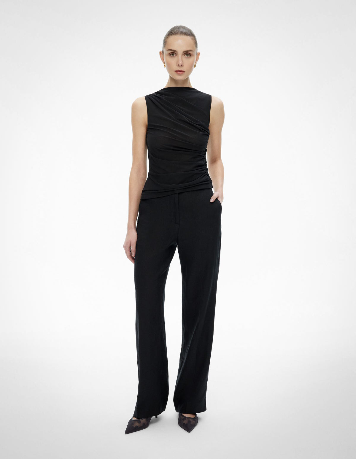 Mesh Drape Tank Top