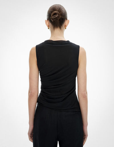 Mesh Drape Tank Top