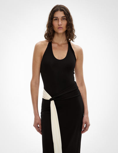 Contrast Drape Dress