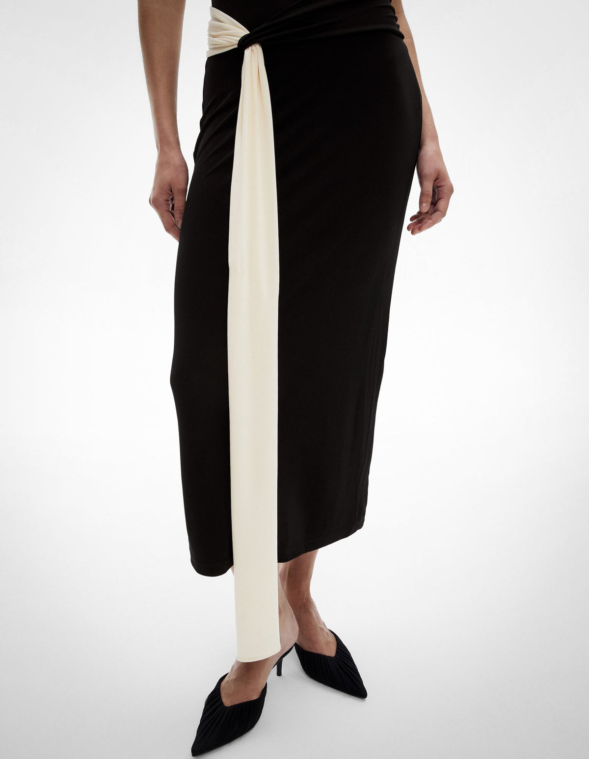 Contrast Drape Dress