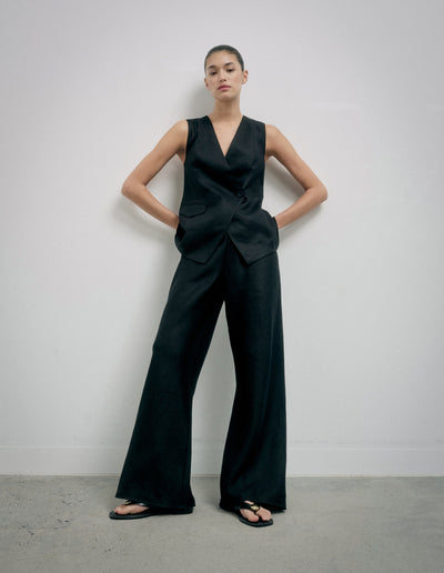 Overlap Button Vest