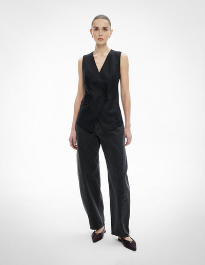 Overlap Button Vest