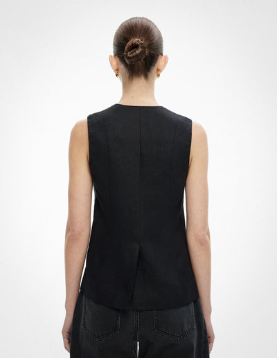 Overlap Button Vest