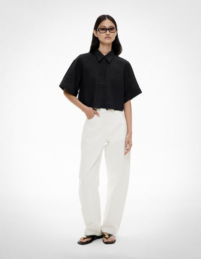 Linen Crop Shirt