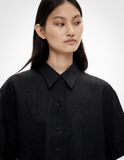 Linen Crop Shirt