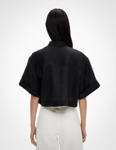 Linen Crop Shirt