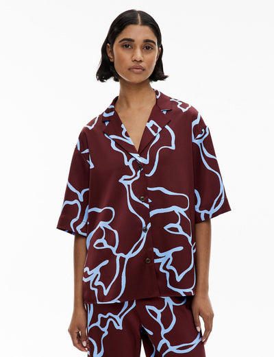 Short Sleeve Satin Shirt
