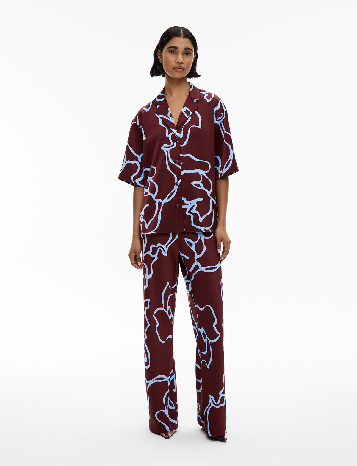 Short Sleeve Satin Shirt