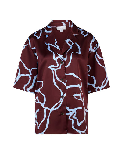 Short Sleeve Satin Shirt
