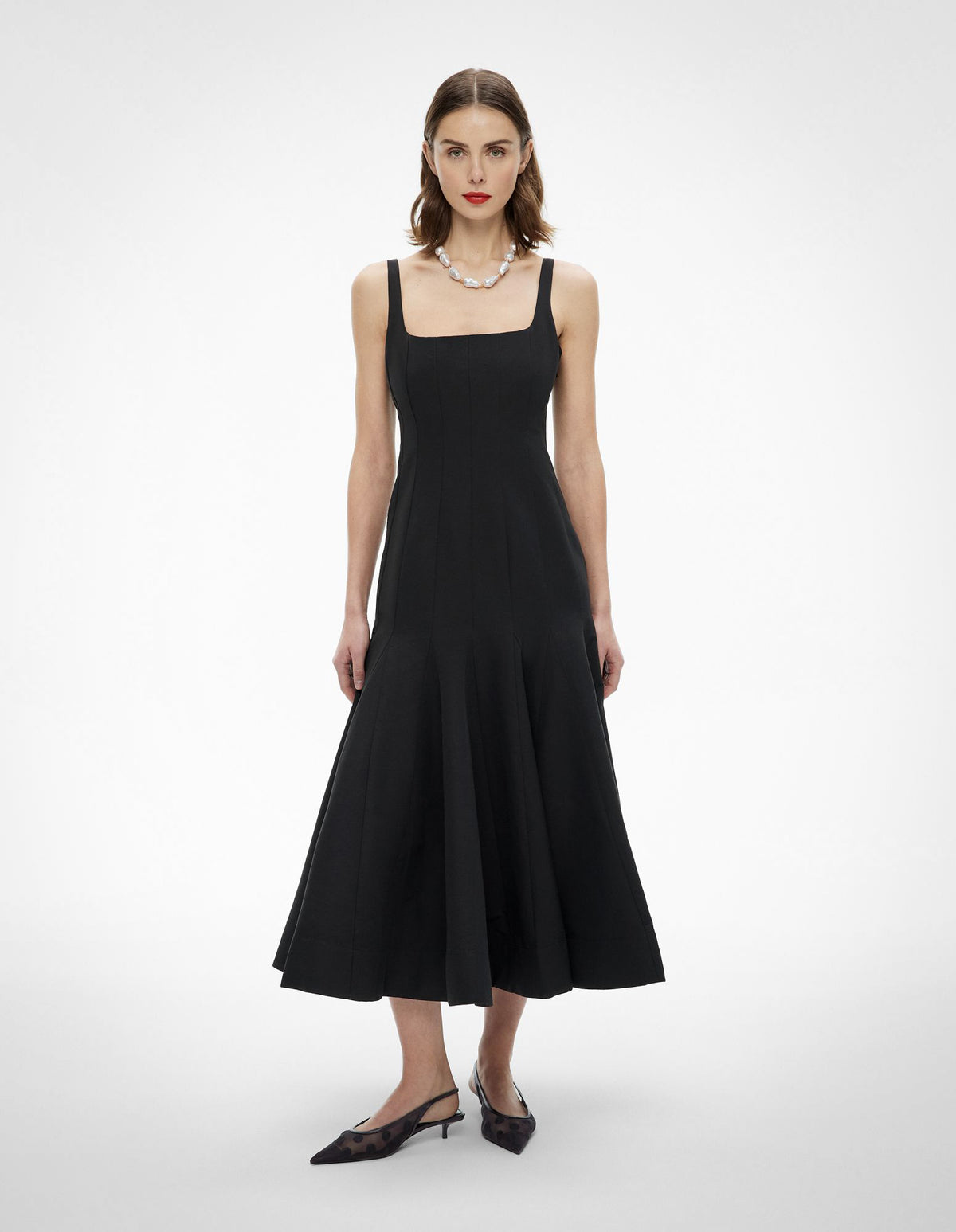 Square Neck Flared Dress