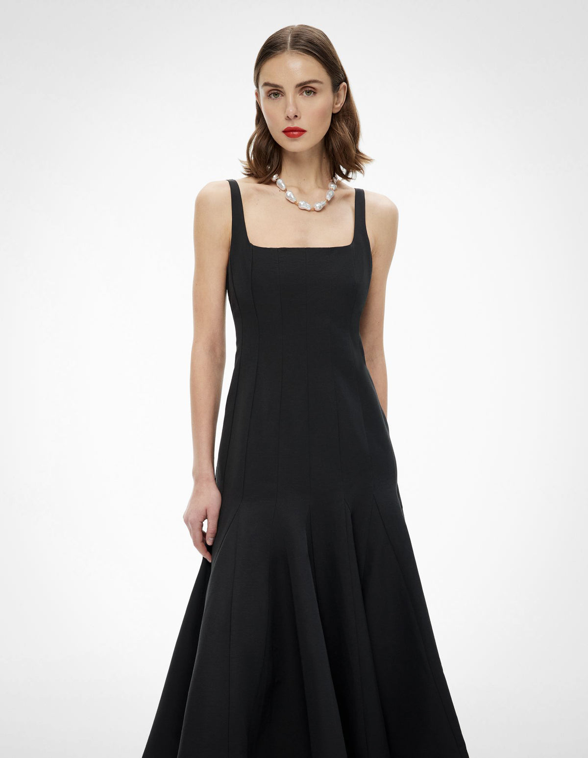 Square Neck Flared Dress
