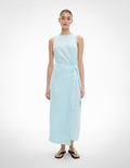 Linen Wrap Midi Dress