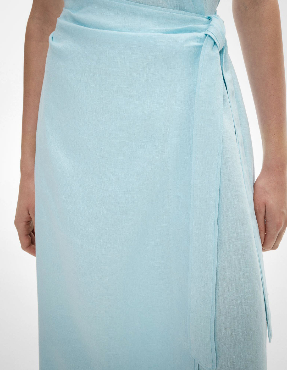 Linen Wrap Midi Dress