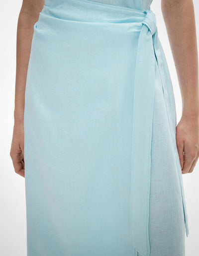 Linen Wrap Midi Dress
