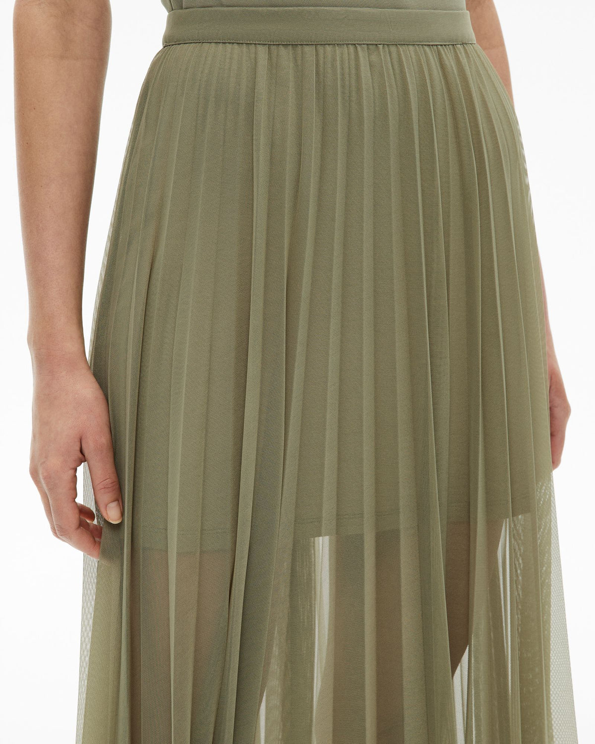 Pleated Mesh Skirt