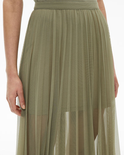 Pleated Mesh Skirt