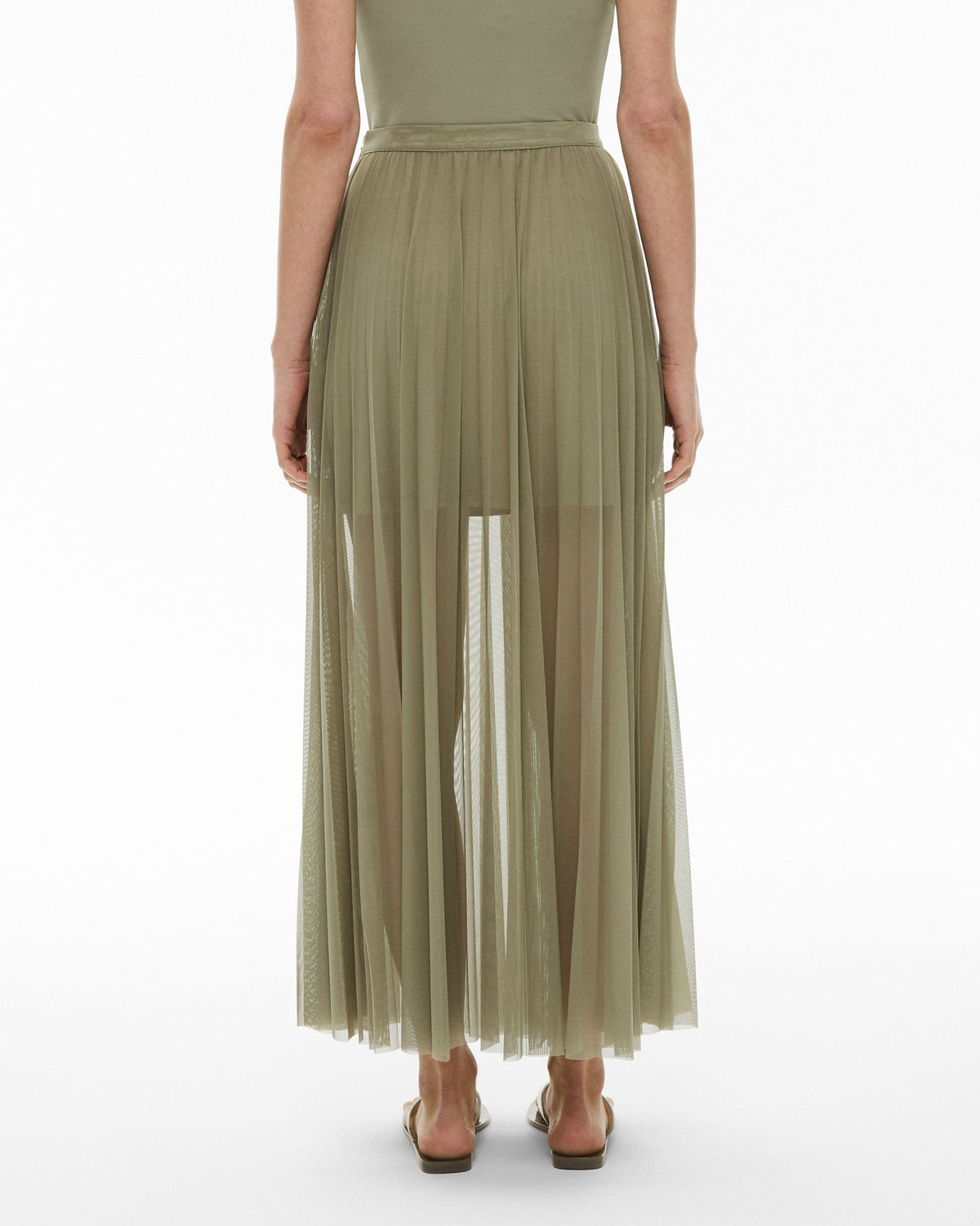 Pleated Mesh Skirt