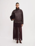 Pleated Mesh Skirt