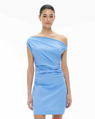 Asymmetric Shoulder Mini Dress