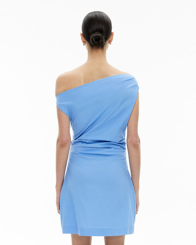 Asymmetric Shoulder Mini Dress