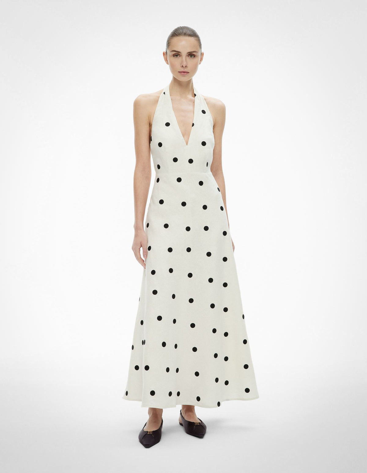 Spot Halter Maxi Dress