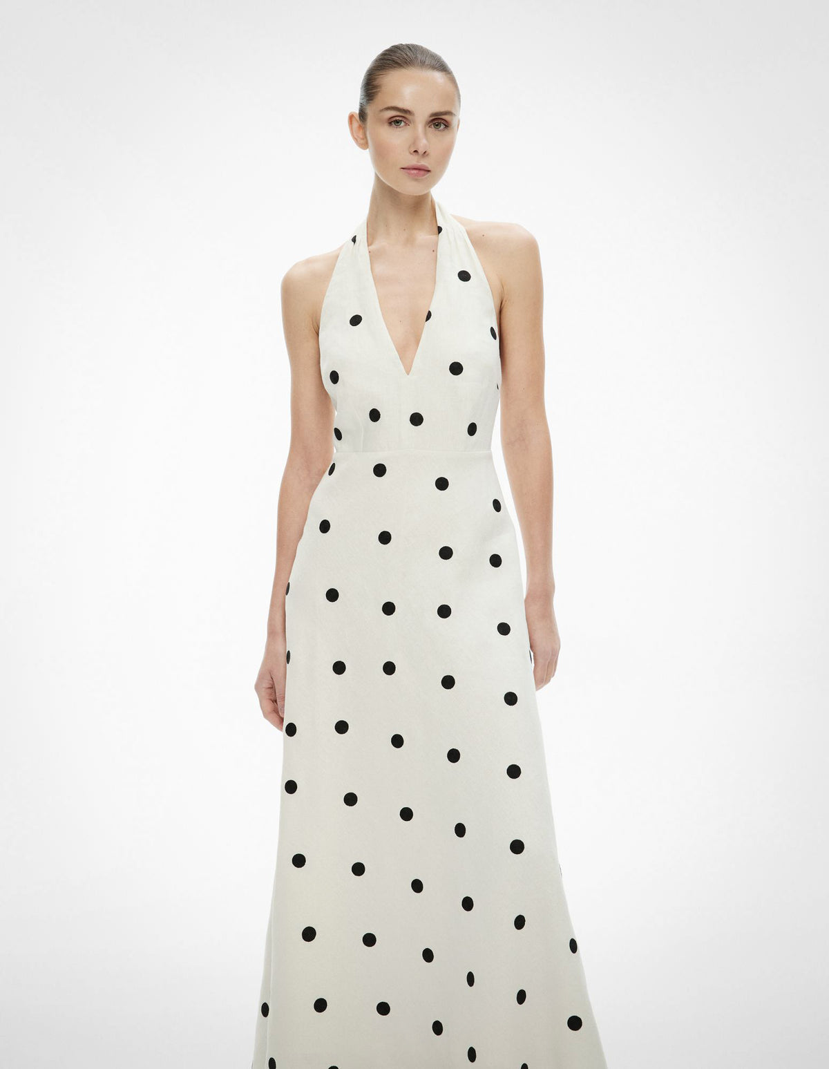 Spot Halter Maxi Dress