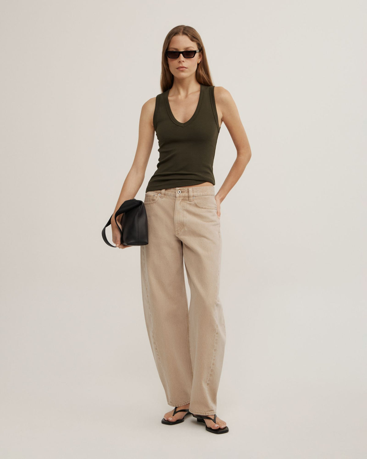 Fine Rib V-Neck Tank