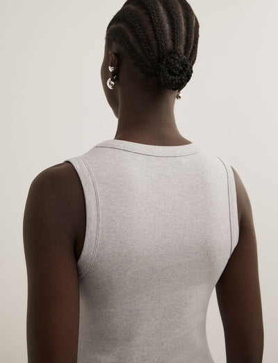 Fine Rib V-Neck Tank Top