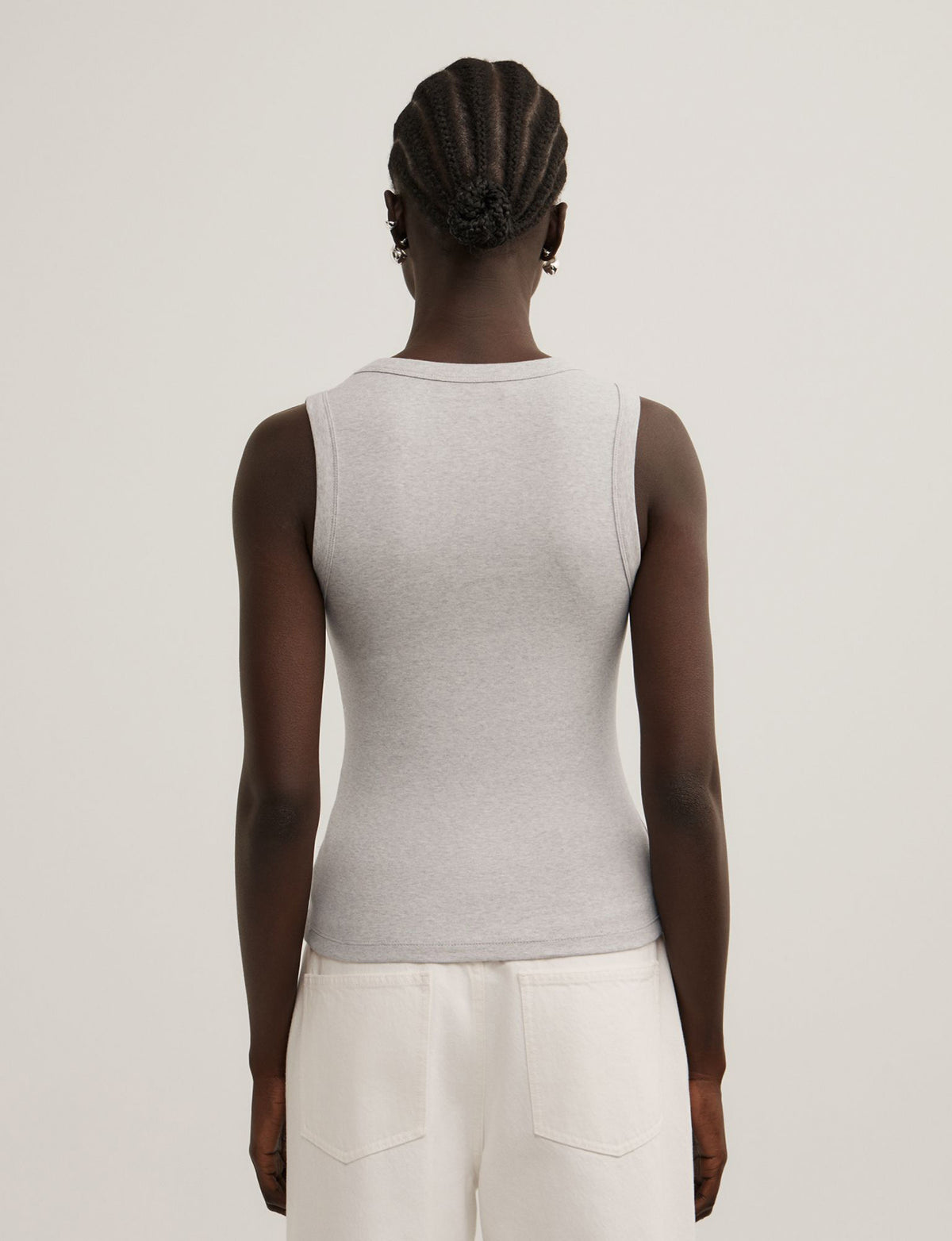 Fine Rib V-Neck Tank Top