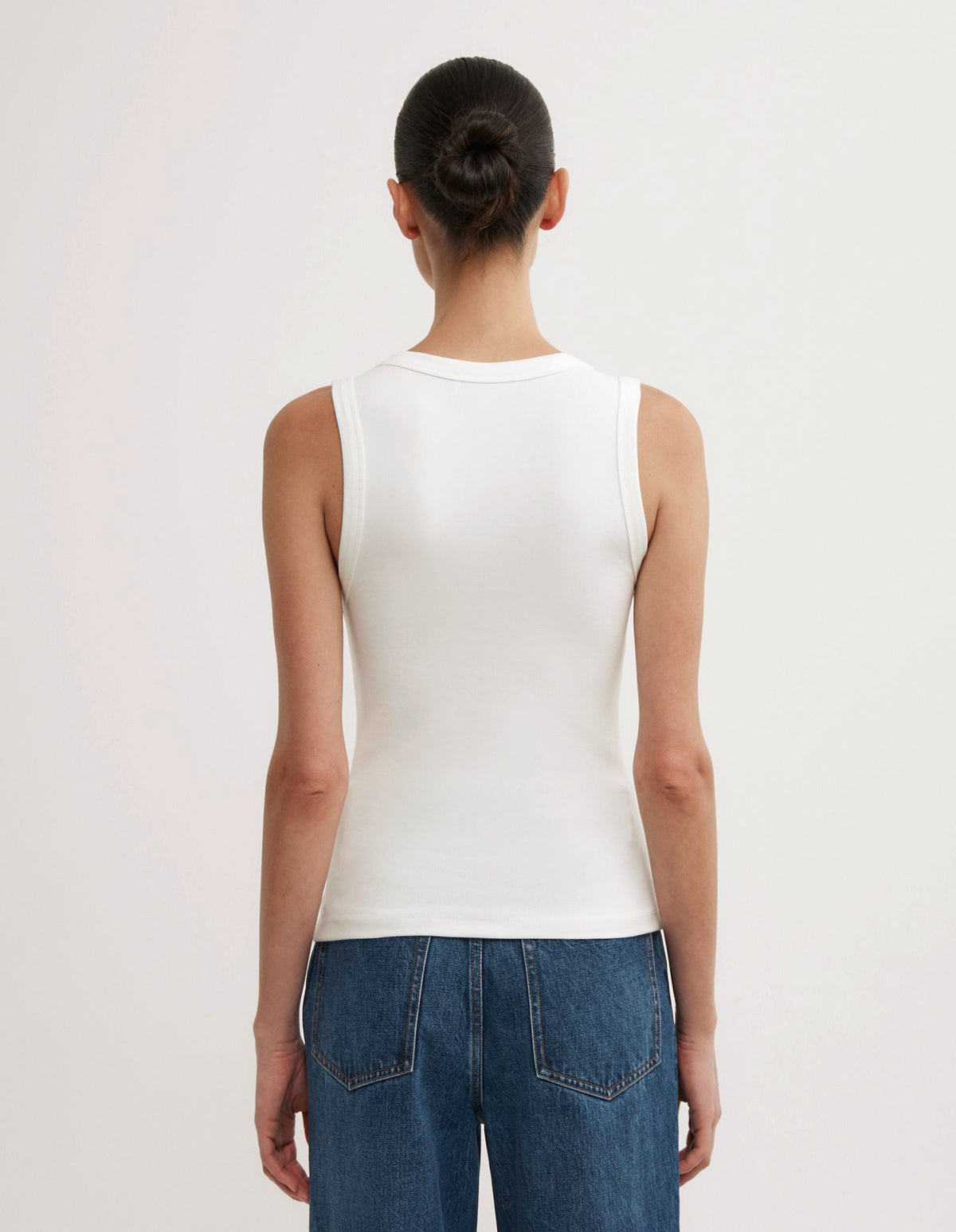Fine Rib V-Neck Tank Top