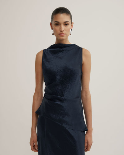 Crinkle High Neck Top