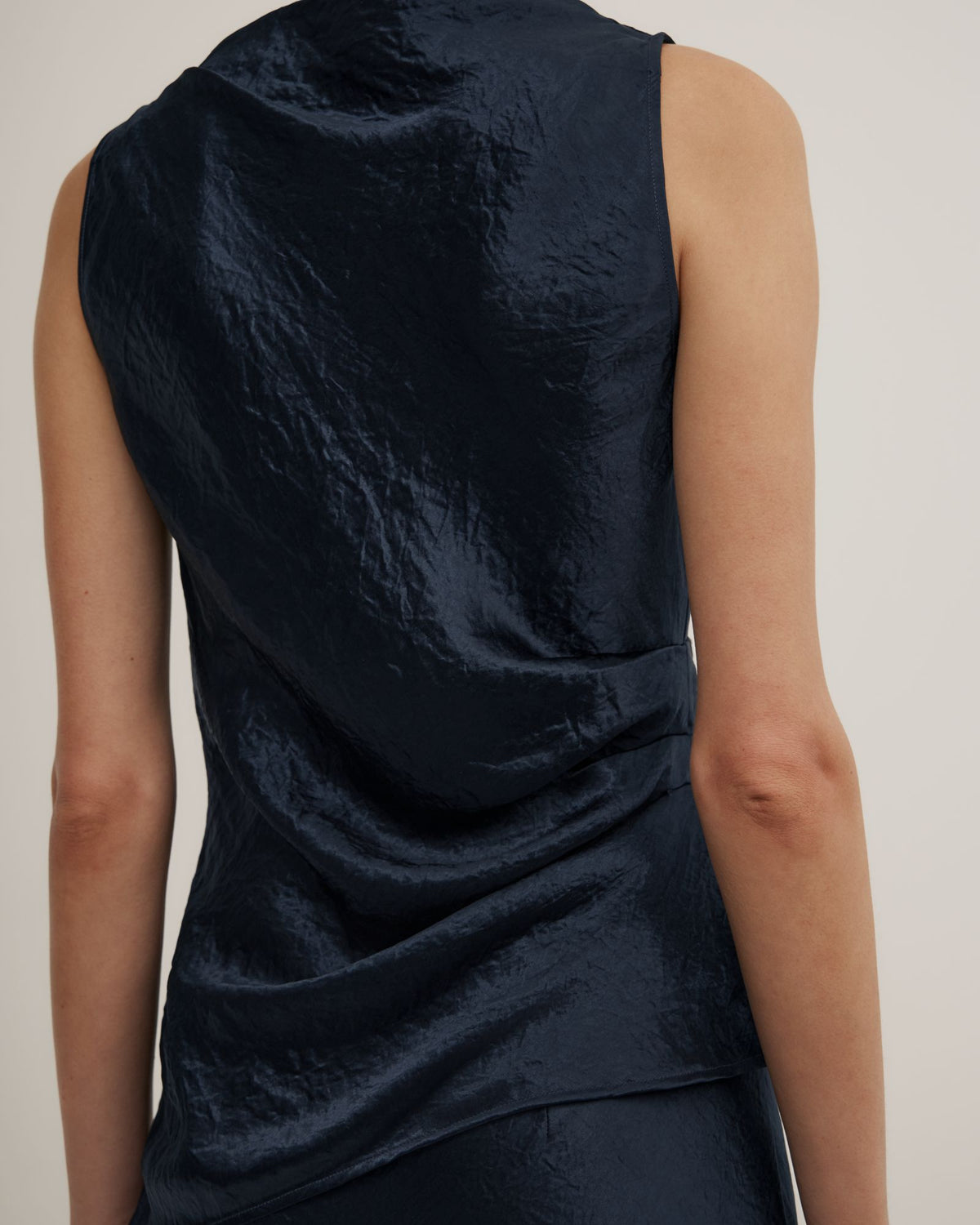 Crinkle High Neck Top