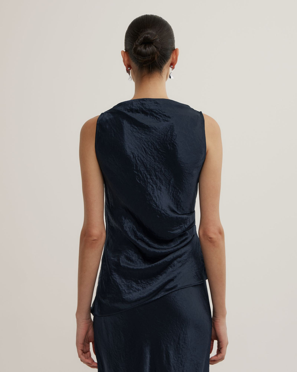 Crinkle High Neck Top