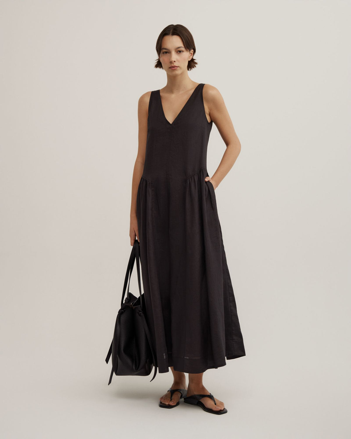 Maxi Panel Gather Dress