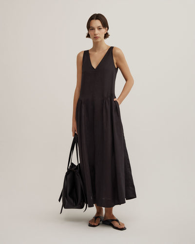 Maxi Panel Gather Dress