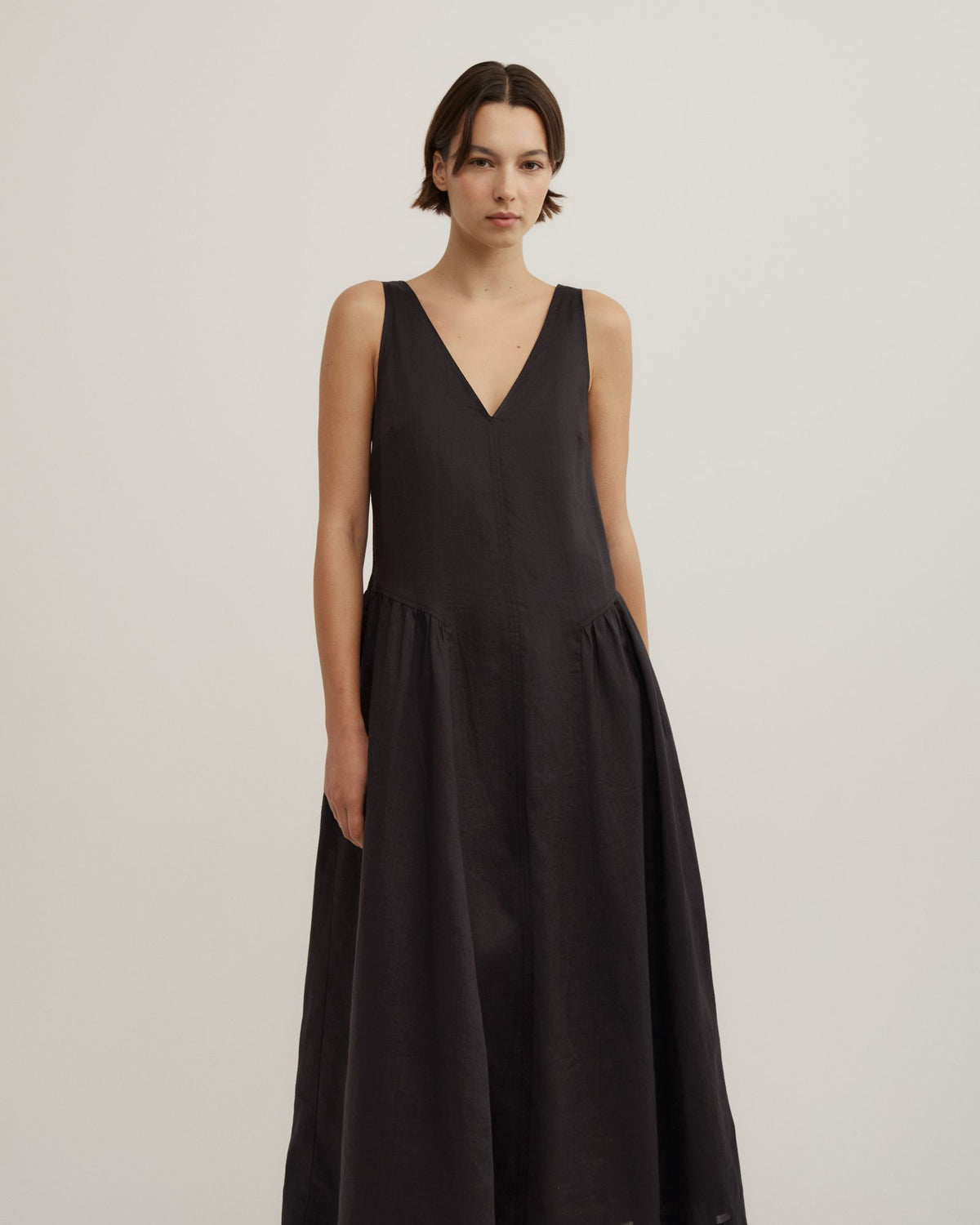 Maxi Panel Gather Dress