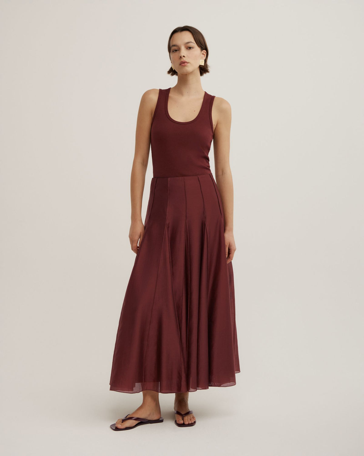 Godet Panel Maxi Skirt