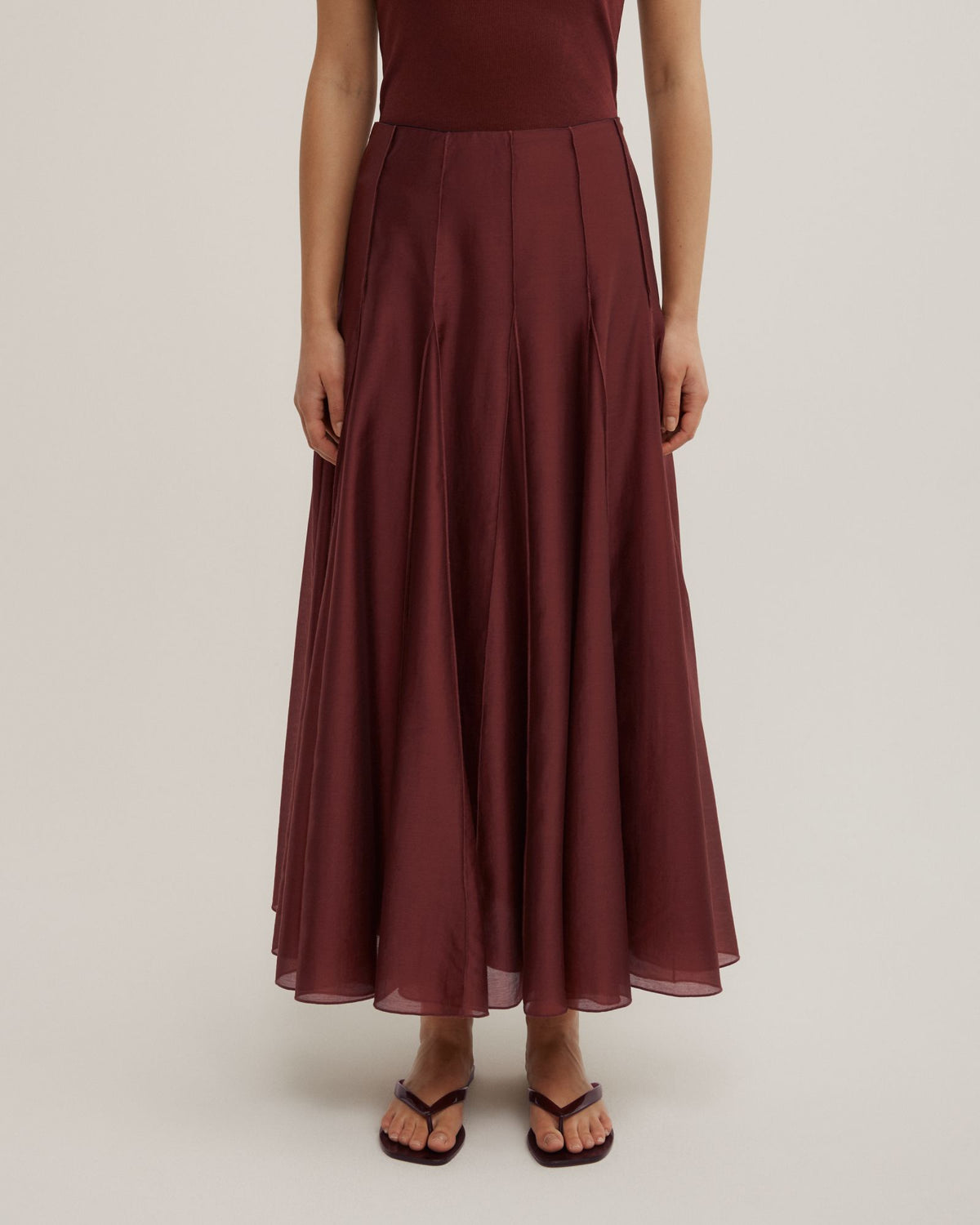 Godet Panel Maxi Skirt